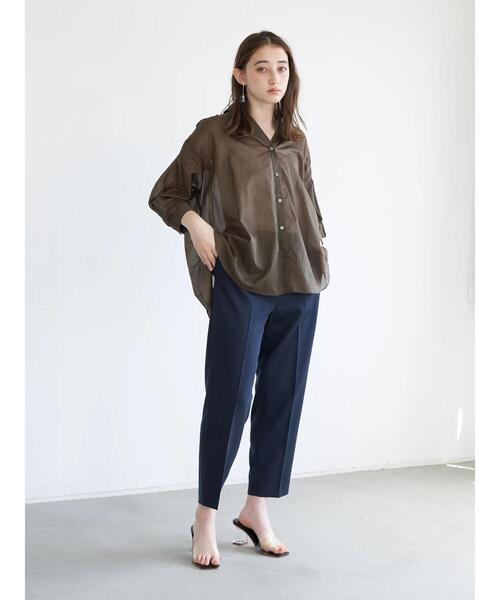 Editt by YECCA VECCA(エディットバイイェッカヴェッカ)の「バックシャーリングシアーシャツ(シャツ/ブラウス・レディース・ホワイト/ライトグレー/イエロー/カーキ・FREE)」の17枚目の写真