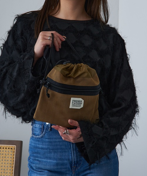 FREDRIK PACKERS(フレドリックパッカーズ)の「【FREDRIK PACKERS】BELLSACK S ベルサック メッシュショルダーバッグ サコッシュ フレドリックパッカーズ(ショルダーバッグ・レディース・ブラック/オリーブ/ベージュ・FREE)」の10枚目の写真