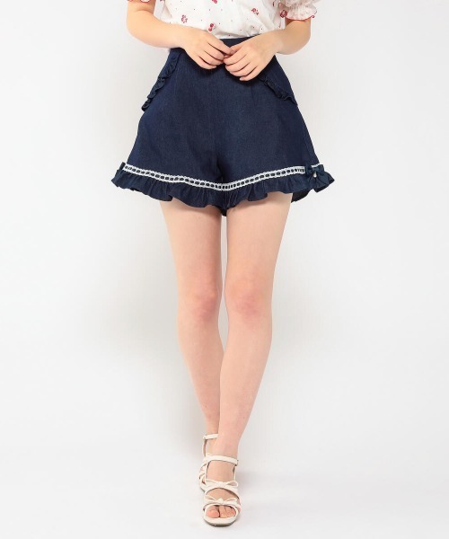 LODISPOTTO（ロディスポット）の「フリルフルガーリーショートパンツ（その他パンツ・レディース・ブラック/ネイビー・MEDIUM）」の2枚目の写真