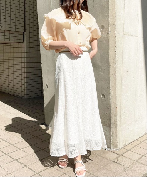 apres jour(アプレジュール)の「プリーツ襟ブラウス【ZOZOTOWN限定アイテム】(シャツ/ブラウス・レディース・ピンクベージュ/オフホワイト/アイボリー・X-LARGE/フリー)」の14枚目の写真