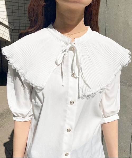 apres jour(アプレジュール)の「プリーツ襟ブラウス【ZOZOTOWN限定アイテム】(シャツ/ブラウス・レディース・ピンクベージュ/オフホワイト/アイボリー・X-LARGE/フリー)」の9枚目の写真