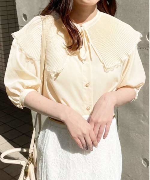apres jour(アプレジュール)の「プリーツ襟ブラウス【ZOZOTOWN限定アイテム】(シャツ/ブラウス・レディース・ピンクベージュ/オフホワイト/アイボリー・X-LARGE/フリー)」の21枚目の写真