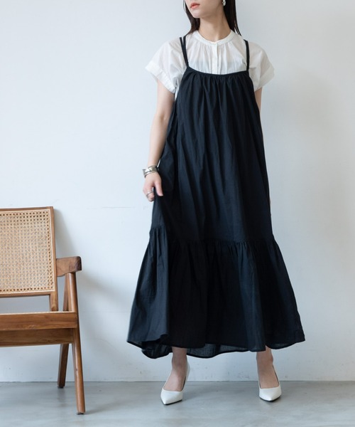 AIC.(エーアイシー)の「インド綿ロングキャミワンピース(ワンピース・レディース・ブラック/ブラウン/グリーン・FREE)」の8枚目の写真