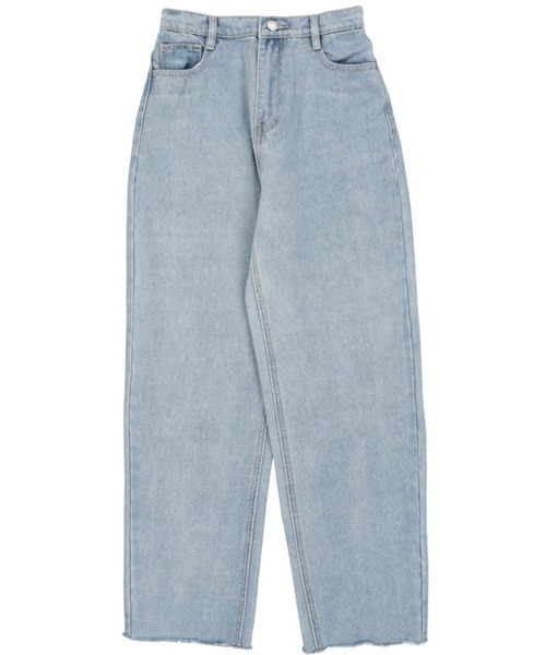 SPINNS（スピンズ）の「デニムストレートパンツ（デニムパンツ・レディース・ブルー/サックスブルー/インディゴブルー・S/M）」の4枚目の写真