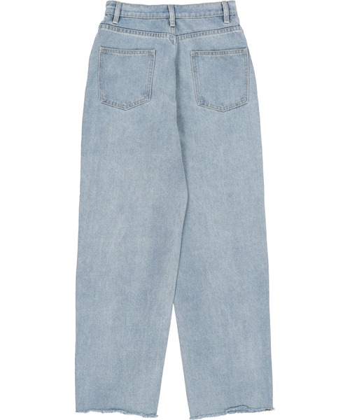 SPINNS（スピンズ）の「デニムストレートパンツ（デニムパンツ・レディース・ブルー/サックスブルー/インディゴブルー・S/M）」の5枚目の写真