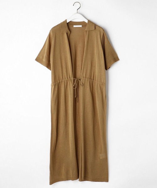 NICOLE white（ニコルホワイト）の「半袖ドロストロングカーディガン（カーディガン/ボレロ・レディース・ライトグレー/ブラック/キャメル・FREE）」の6枚目の写真