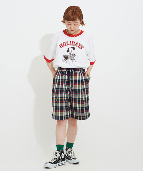 CHILD WOMAN（チャイルドウーマン）の「☆マドラスチェックショートパンツ（その他パンツ・レディース・グリーン/レッド・FREE）」の9枚目の写真