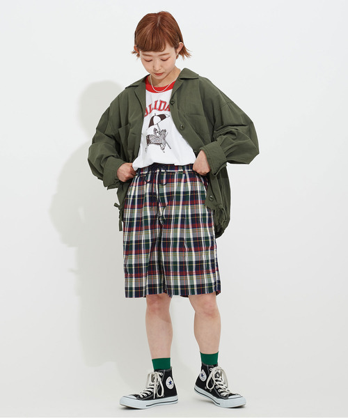 CHILD WOMAN（チャイルドウーマン）の「☆マドラスチェックショートパンツ（その他パンツ・レディース・グリーン/レッド・FREE）」の12枚目の写真