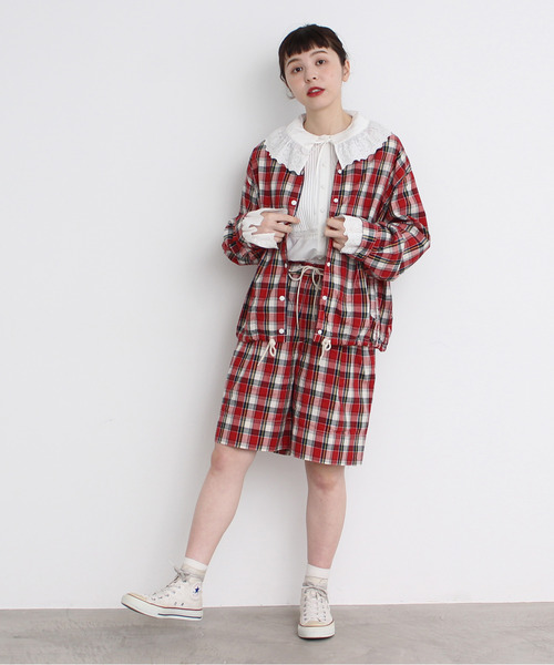 CHILD WOMAN（チャイルドウーマン）の「☆マドラスチェックショートパンツ（その他パンツ・レディース・グリーン/レッド・FREE）」の22枚目の写真