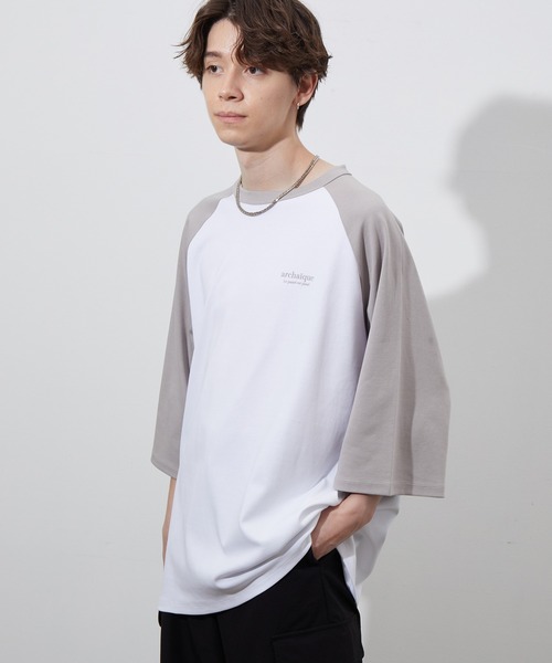 JUNRED（ジュンレッド）の「カラースキームリラックスラグランTEE（Tシャツ/カットソー・メンズ・グレー/ミント/ピンク・M/L）」の2枚目の写真