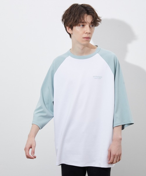 JUNRED（ジュンレッド）の「カラースキームリラックスラグランTEE（Tシャツ/カットソー・メンズ・グレー/ミント/ピンク・M/L）」の9枚目の写真