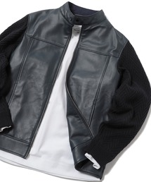 MEN'S BIGI | ラムレザークロームタンニング ハイブリッドライダース(ライダースジャケット)