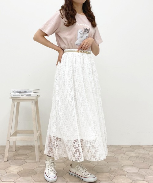 apres jour（アプレジュール）の「レースプリーツスカート【ZOZOTOWN限定アイテム】（スカート・レディース・ブラック/オフホワイト/ピンクベージュ・X-LARGE/MEDIUM/SMALL）」の2枚目の写真