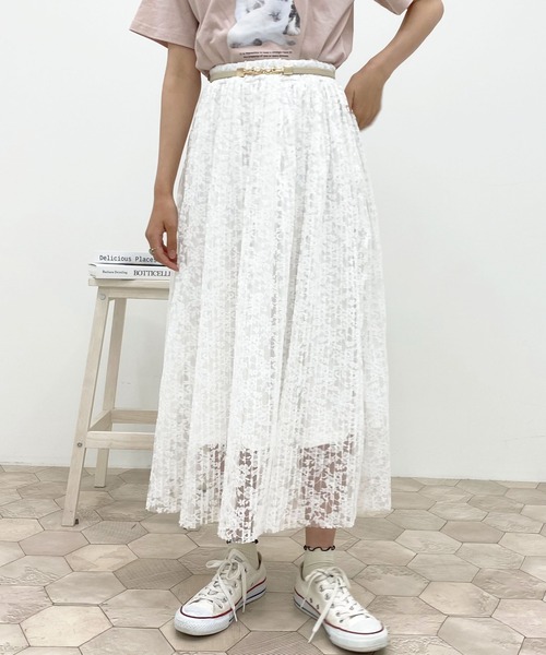 apres jour（アプレジュール）の「レースプリーツスカート【ZOZOTOWN限定アイテム】（スカート・レディース・ブラック/オフホワイト/ピンクベージュ・X-LARGE/MEDIUM/SMALL）」の4枚目の写真