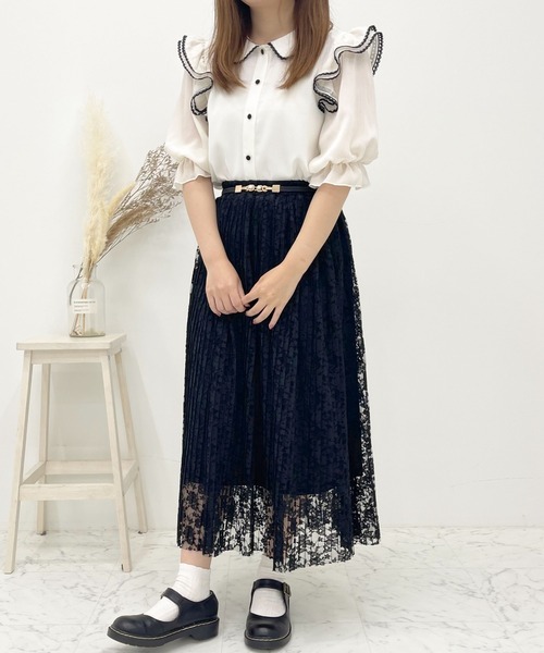 apres jour（アプレジュール）の「レースプリーツスカート【ZOZOTOWN限定アイテム】（スカート・レディース・ブラック/オフホワイト/ピンクベージュ・X-LARGE/MEDIUM/SMALL）」の18枚目の写真