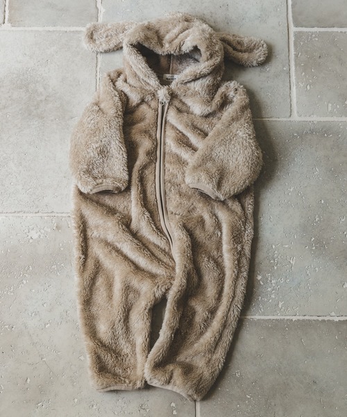 pairmanon(ペアマノン)の「【ふわふわボア】【かぞくおそろい】【ベビー】ボアフリースフード耳付きジップカバーオール(ロンパース・キッズ・ベージュ/ブラウン/アイボリー/モカ/ブラウン系その他4/ホワイト系その他2/ブラウン系その他2/ベージュ系その他2/ブラック・70/80)」の9枚目の写真