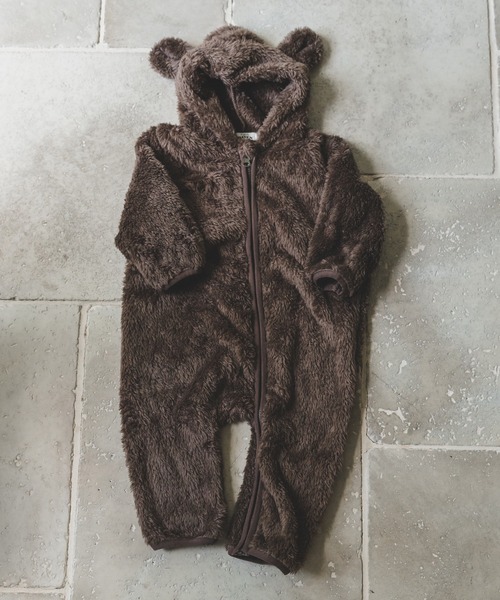 pairmanon(ペアマノン)の「【ふわふわボア】【かぞくおそろい】【ベビー】ボアフリースフード耳付きジップカバーオール(ロンパース・キッズ・ベージュ/ブラウン/アイボリー/モカ/ブラウン系その他4/ホワイト系その他2/ブラウン系その他2/ベージュ系その他2/ブラック・70/80)」の5枚目の写真