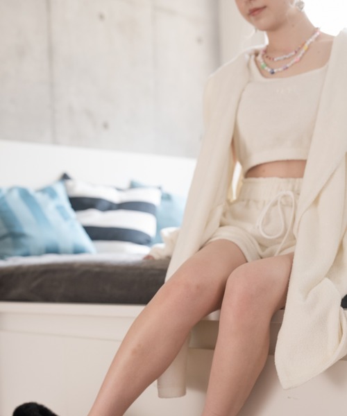 UGG（アグ）の「UGG@mos ROOM WEAR クロップド パイル タンクトップ（ルームウェア/パジャマ・レディース・アイボリー/ベージュ/グレー・M/L）」の8枚目の写真