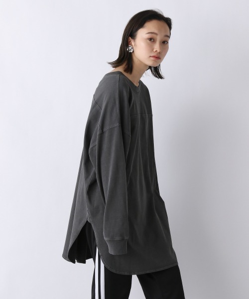 JEANASIS(ジーナシス)の「フロントバックキリカエBIGロンT/215966(Tシャツ/カットソー・レディース・ホワイト/ブラック/ピンク・FREE)」の9枚目の写真