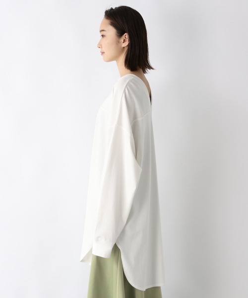 JEANASIS(ジーナシス)の「フロントバックキリカエBIGロンT/215966(Tシャツ/カットソー・レディース・ホワイト/ブラック/ピンク・FREE)」の12枚目の写真