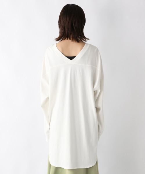 JEANASIS(ジーナシス)の「フロントバックキリカエBIGロンT/215966(Tシャツ/カットソー・レディース・ホワイト/ブラック/ピンク・FREE)」の13枚目の写真