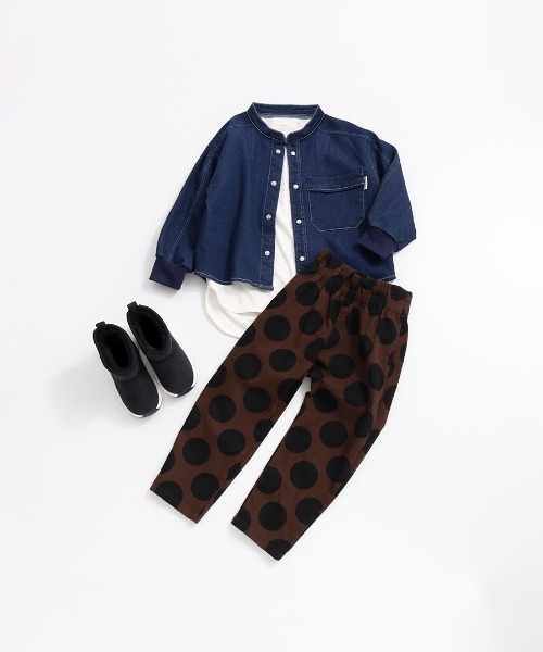 MAKE YOUR DAY（メイクユアデイ）の「ロング丈刺繍ポケット長袖Tシャツ■80～140cm（Tシャツ/カットソー・キッズ・チャコールグレー/ベージュ/オフホワイト・110/120/80/90/130/100/140）」の6枚目の写真