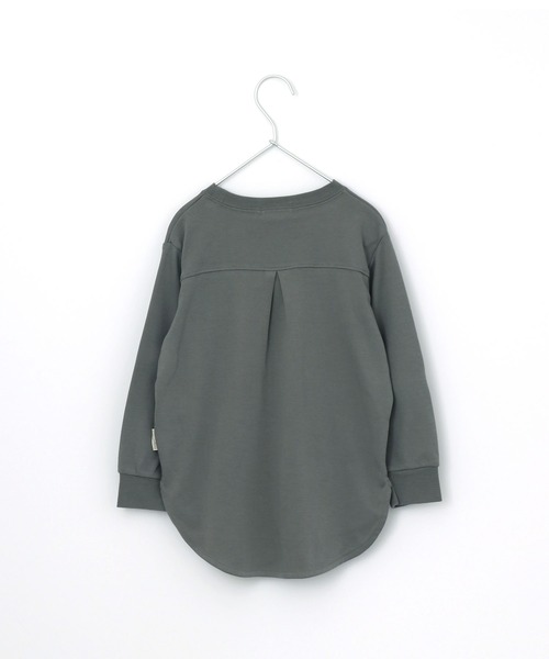 MAKE YOUR DAY（メイクユアデイ）の「ロング丈刺繍ポケット長袖Tシャツ■80～140cm（Tシャツ/カットソー・キッズ・チャコールグレー/ベージュ/オフホワイト・110/120/80/90/130/100/140）」の10枚目の写真