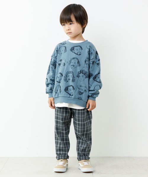 MAKE YOUR DAY（メイクユアデイ）の「ロング丈刺繍ポケット長袖Tシャツ■80～140cm（Tシャツ/カットソー・キッズ・チャコールグレー/ベージュ/オフホワイト・110/120/80/90/130/100/140）」の5枚目の写真