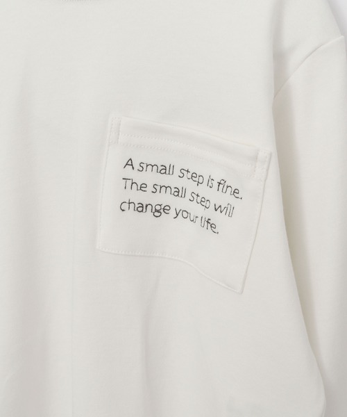MAKE YOUR DAY（メイクユアデイ）の「ロング丈刺繍ポケット長袖Tシャツ■80～140cm（Tシャツ/カットソー・キッズ・チャコールグレー/ベージュ/オフホワイト・110/120/80/90/130/100/140）」の14枚目の写真