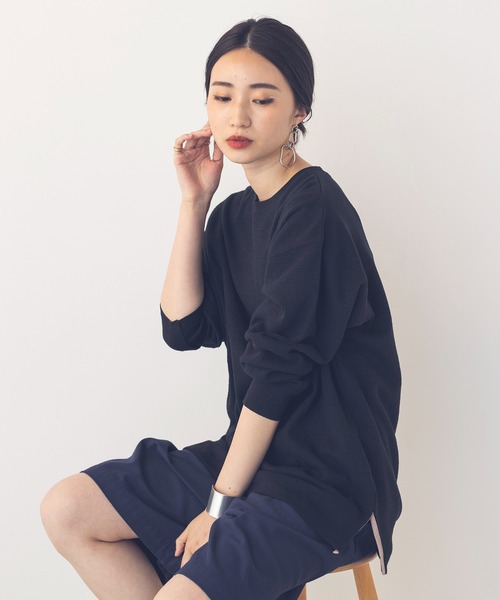 khakito（カーキト）の「綿100% 海軍 ハニカムリブバスト切替 プルオーバー（Tシャツ/カットソー・レディース・ダークオレンジ/ブラック/オフホワイト・FREE）」の15枚目の写真