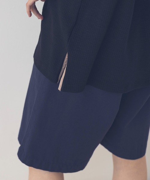 khakito（カーキト）の「綿100% 海軍 ハニカムリブバスト切替 プルオーバー（Tシャツ/カットソー・レディース・ダークオレンジ/ブラック/オフホワイト・FREE）」の19枚目の写真