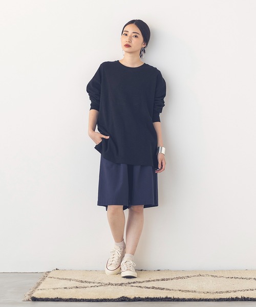 khakito（カーキト）の「綿100% 海軍 ハニカムリブバスト切替 プルオーバー（Tシャツ/カットソー・レディース・ダークオレンジ/ブラック/オフホワイト・FREE）」の20枚目の写真