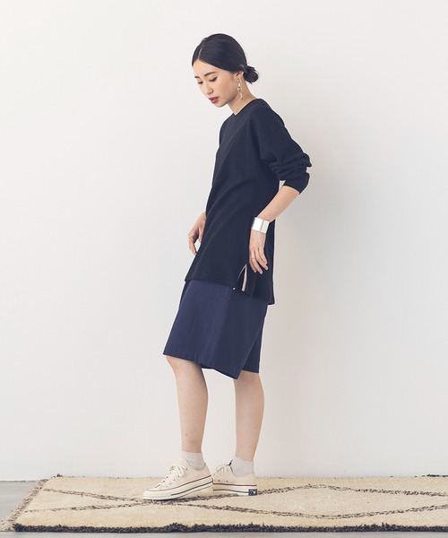 khakito（カーキト）の「綿100% 海軍 ハニカムリブバスト切替 プルオーバー（Tシャツ/カットソー・レディース・ダークオレンジ/ブラック/オフホワイト・FREE）」の21枚目の写真