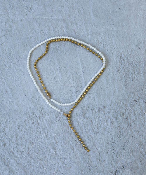 Birthday room（バースデイルーム）の「ボールチェーン＆パールマルチネックレス（ネックレス・レディース・シルバー/ゴールド・FREE）」の2枚目の写真