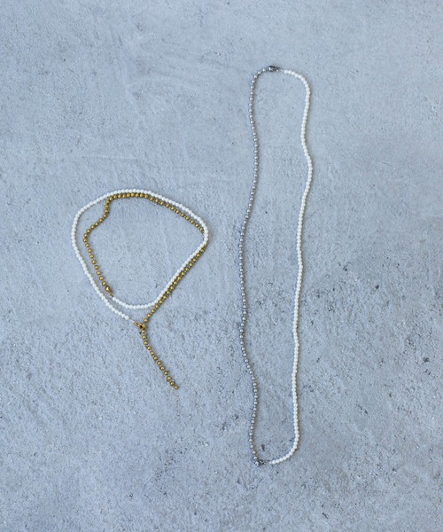 Birthday room（バースデイルーム）の「ボールチェーン＆パールマルチネックレス（ネックレス・レディース・シルバー/ゴールド・FREE）」の3枚目の写真