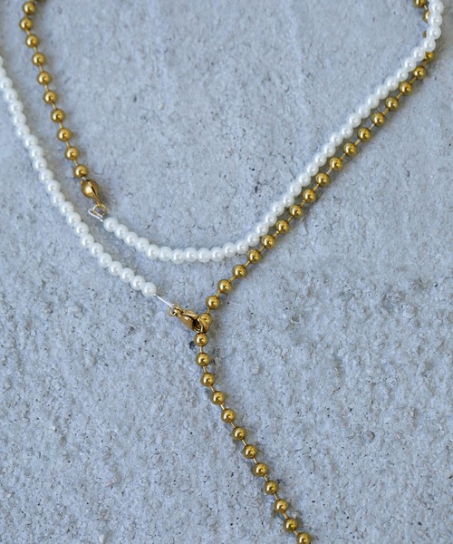 Birthday room（バースデイルーム）の「ボールチェーン＆パールマルチネックレス（ネックレス・レディース・シルバー/ゴールド・FREE）」の4枚目の写真