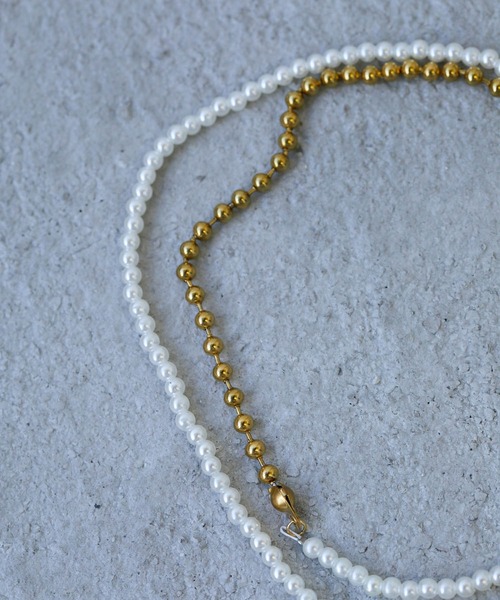 Birthday room（バースデイルーム）の「ボールチェーン＆パールマルチネックレス（ネックレス・レディース・シルバー/ゴールド・FREE）」の5枚目の写真