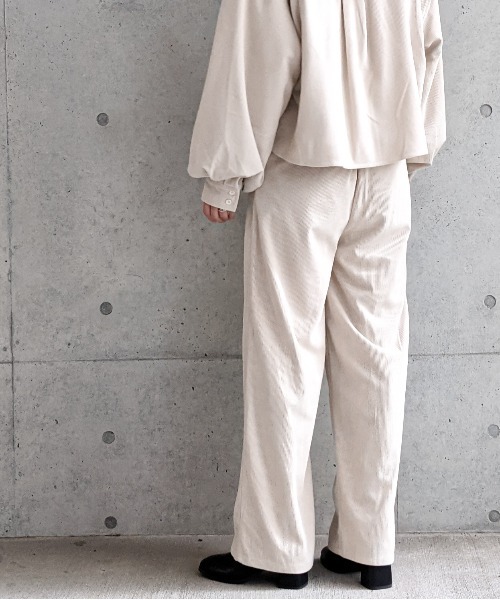 Per sist ence（パーシエンス）の「Per sist ence/パーシエンス　コーデュロイ タック入りセンターシームパンツ（その他パンツ・レディース・ベージュ/ブラウン/アイボリー・FREE）」の12枚目の写真