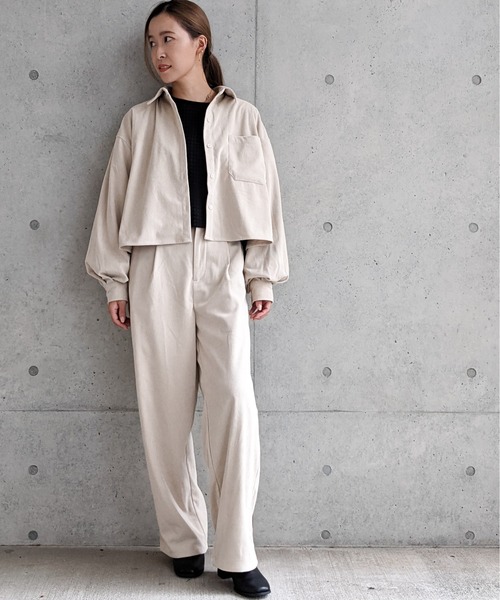 Per sist ence（パーシエンス）の「Per sist ence/パーシエンス　コーデュロイ タック入りセンターシームパンツ（その他パンツ・レディース・ベージュ/ブラウン/アイボリー・FREE）」の7枚目の写真