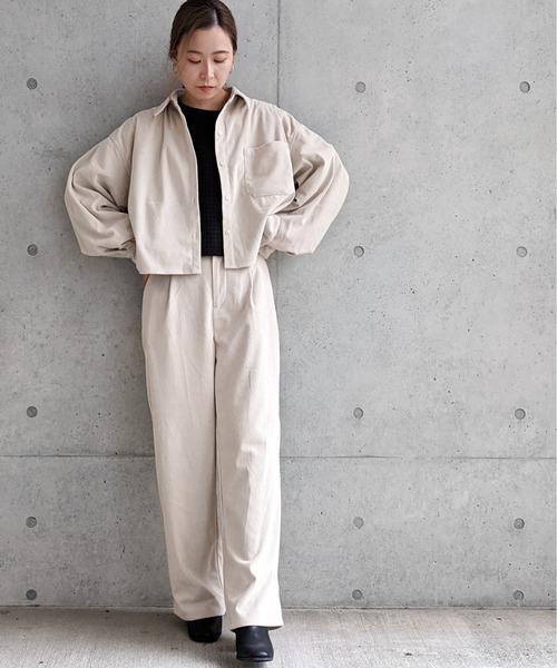 Per sist ence（パーシエンス）の「Per sist ence/パーシエンス　コーデュロイ タック入りセンターシームパンツ（その他パンツ・レディース・ベージュ/ブラウン/アイボリー・FREE）」の8枚目の写真