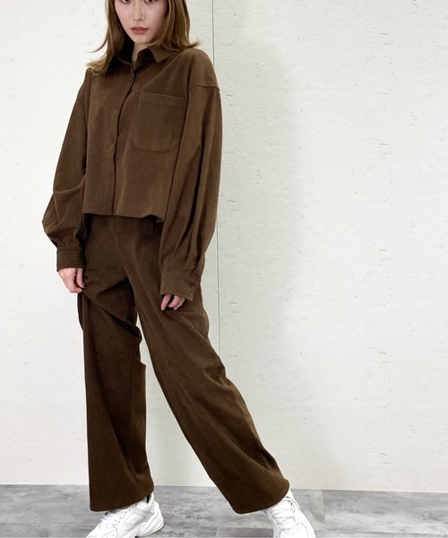 Per sist ence（パーシエンス）の「Per sist ence/パーシエンス　コーデュロイ タック入りセンターシームパンツ（その他パンツ・レディース・ベージュ/ブラウン/アイボリー・FREE）」の18枚目の写真