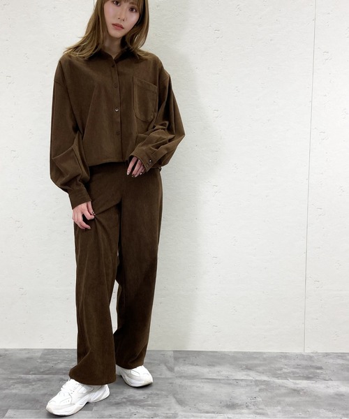 Per sist ence（パーシエンス）の「Per sist ence/パーシエンス　コーデュロイ タック入りセンターシームパンツ（その他パンツ・レディース・ベージュ/ブラウン/アイボリー・FREE）」の20枚目の写真