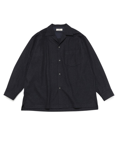 ADAM ET ROPE'（アダムエロペ）の「【Shmere】バルカラー ビッグシルエット ウールシャツ（シャツ/ブラウス・メンズ・グレー系その他/ブルー系その他・S/M/L）」の2枚目の写真