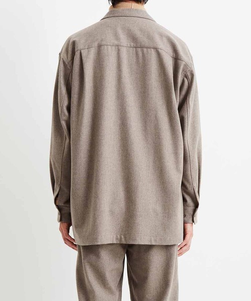 ADAM ET ROPE'（アダムエロペ）の「【Shmere】バルカラー ビッグシルエット ウールシャツ（シャツ/ブラウス・メンズ・グレー系その他/ブルー系その他・S/M/L）」の6枚目の写真