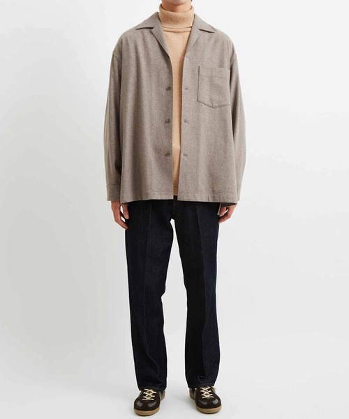 ADAM ET ROPE'（アダムエロペ）の「【Shmere】バルカラー ビッグシルエット ウールシャツ（シャツ/ブラウス・メンズ・グレー系その他/ブルー系その他・S/M/L）」の9枚目の写真