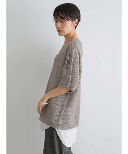 AMERICAN HOLIC（アメリカンホリック）の「透かし編みニットプルオーバー（ニット/セーター・レディース・キャメル/ライトグレー/チャコールグレー・FREE）」の11枚目の写真