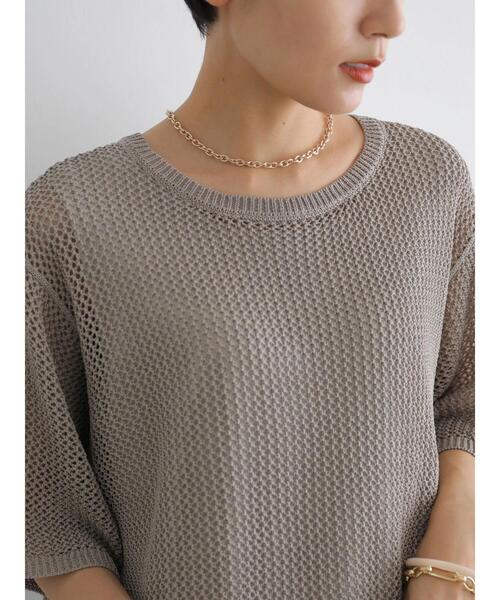 AMERICAN HOLIC（アメリカンホリック）の「透かし編みニットプルオーバー（ニット/セーター・レディース・キャメル/ライトグレー/チャコールグレー・FREE）」の13枚目の写真