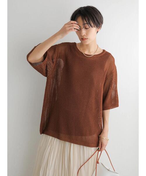 AMERICAN HOLIC（アメリカンホリック）の「透かし編みニットプルオーバー（ニット/セーター・レディース・キャメル/ライトグレー/チャコールグレー・FREE）」の20枚目の写真