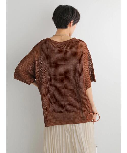 AMERICAN HOLIC（アメリカンホリック）の「透かし編みニットプルオーバー（ニット/セーター・レディース・キャメル/ライトグレー/チャコールグレー・FREE）」の21枚目の写真