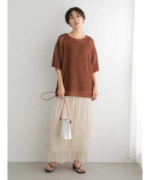 AMERICAN HOLIC（アメリカンホリック）の「透かし編みニットプルオーバー（ニット/セーター・レディース・キャメル/ライトグレー/チャコールグレー・FREE）」の22枚目の写真